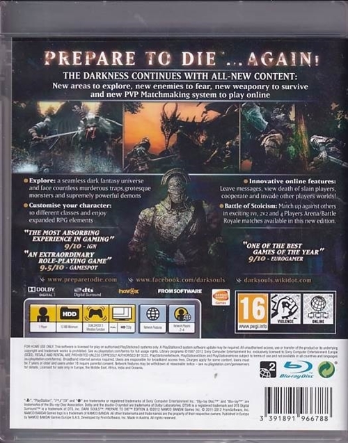 Dark Souls - Prepare to die edition - PS3 (B Grade) (Genbrug)